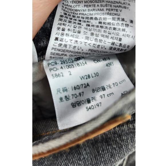 Women's Black Wash Levi's 501 S Skinny Fit Classic Black Jeans Timeless Size 28 - Picture 9 of 11